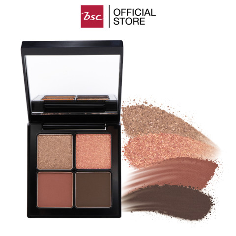 BSC AUTHENTIQ BIO SHIMMER&MATTE QUAD EYE PALETTEบีเอสซี ออเธนทิค ไบโอ ชิมเมอร์&แมทท์ ควอด อาย พาเล็ท อายชาโดว์มาพร้อมทั้งเนื้อแบบชิมเมอร์และแมทท์ เม็ดสีมีเนื้อสัมผัสที่นุ่มละมุน ช่วยให้เนื้ออายแชโดว์เนียนละอียด Image2