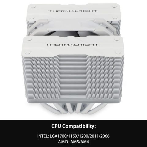 Thermalright PA120 Mini สีขาวหม้อน้ํา CPU Air Cooler 6 ท่อความร้อน 120 มม.TL-D12W PWM พัดลม 135 มม.สูง Double Towers Cooler สําหรับ AMD AM4 AM5/Intel LGA 1851/1700/1200/2011 Image2
