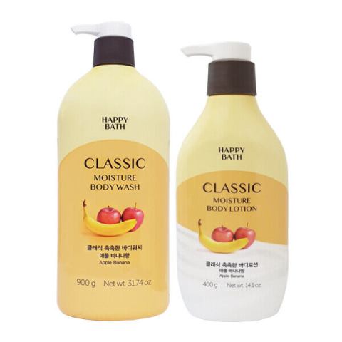 Happy bath | แฮปปี้บาส ครีมอาบน้ำชุ่มชื้น 900ก. + โลชั่นผิวกายชุ่มชื้น 400 มล. Image2