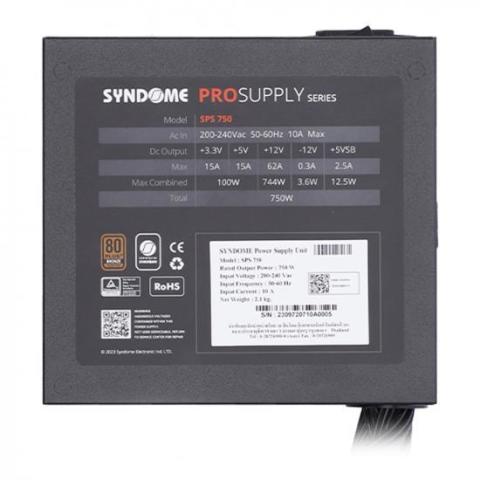 🔥ขายดีมาก🔥 POWER SUPPLY (อุปกรณ์จ่ายไฟ) SYNDOME SPS-550 SPS-650 SPS-750 - 750W 80 PLUS BRONZE (BLACK) Image3