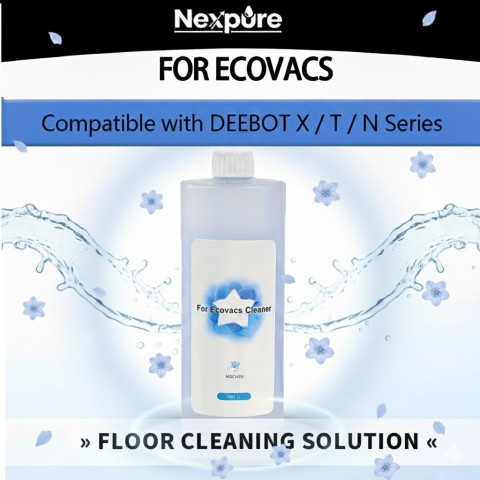 สําหรับน้ํายาทําความสะอาดพื้นหลายพื้นผิว ECOVACS 1 ลิตร | ปลอดภัยสําหรับไม้ถูพื้นและดูดฝุ่น | เข้ากันได้กับ X11 / N20 / N30 / X1 / X2 / X5 / X8 / X9 / T10 / T20 / T30 / T50 / T80 / T30C Series Image1