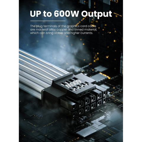 TEUCER PCI-E 5.0 GPU 730 มม.16PIN สาย 12 + 4 PIN 12VHPWR ATX 3.0 Modular สายไฟสําหรับ RTX 3090Ti 4070Ti 4080 4090 Image6