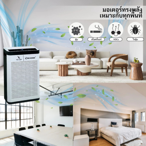 ONEHOME เครื่องฟอกอากาศ กรองและบอกระดับ PM2.5 Air Purifier เครื่อง กรองฝุ่น ควัน และสารก่อภูมิแพ้ ไรฝุ่น รับประกัน3ป Image8