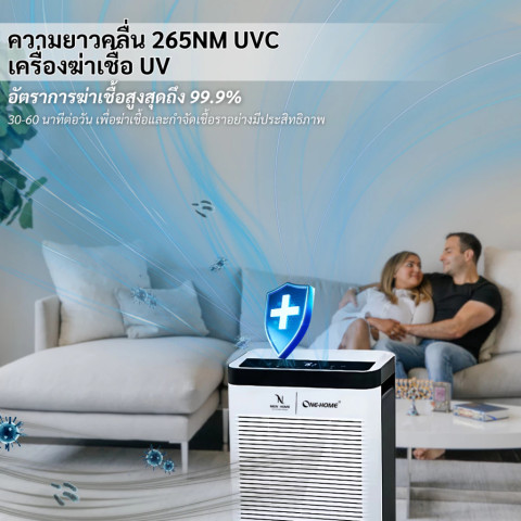 ONEHOME เครื่องฟอกอากาศ กรองและบอกระดับ PM2.5 Air Purifier เครื่อง กรองฝุ่น ควัน และสารก่อภูมิแพ้ ไรฝุ่น รับประกัน3ป Image7