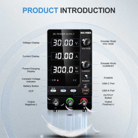 KUAIQU เครื่องจ่ายไฟ DC Power Supply พาวเวอร์ซัพพลาย DC ชาร์จเร็ว ปรับได้ พร้อมพอร์ต USB Type-C 12V 24V 48V 60V 30V 10A แบตเตอรี่ลิเธียม ป้องกัน OCP Image3