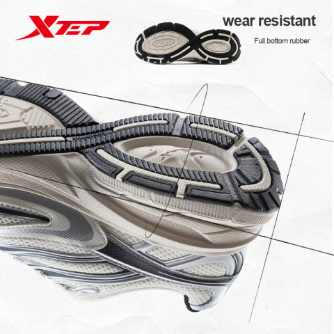 XTEP Basque 2.0丨Dylan Wang สไตล์เดียวกันนุ่มยืดหยุ่นเท้ารู้สึกที่มองไม่เห็นรองเท้าผ้าใบเพิ่มความสูงสไตล์คู่ Retro Millennium Daddy รองเท้ารองเ Image4