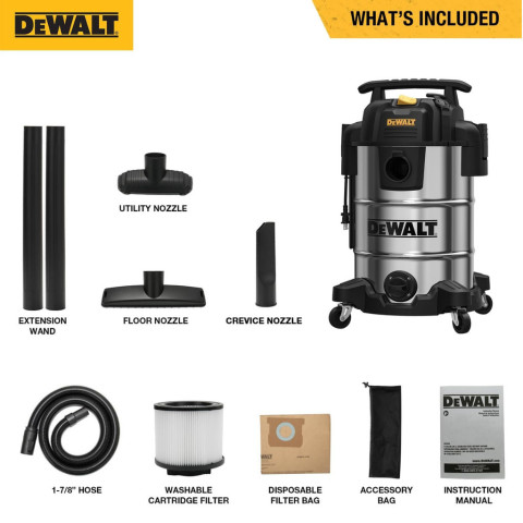 DEWALT เครื่องดูดฝุ่น/น้ำ อุตสาหกรรม 30L 750W รุ่น DXV30SA-QT Image4