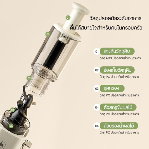 CAMEL เครื่องสกัด น้ำผลไม้ สกัดเย็น 1000ML อัตราสกัดน้ำบริสุทธิ์สูง 99%	 ถอดล้างทำความสะอาดง่าย Image6