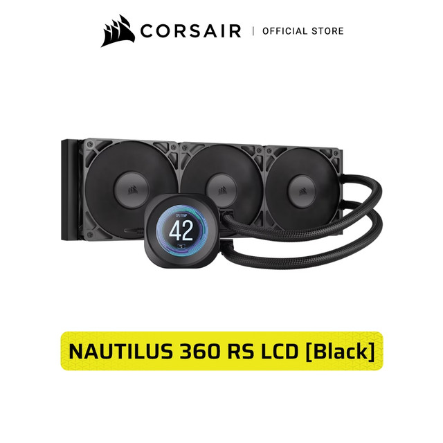 CORSAIR NAUTILUS 360 RS LCD 360MM LIQUID CPU COOLER, BLACK : WHITE