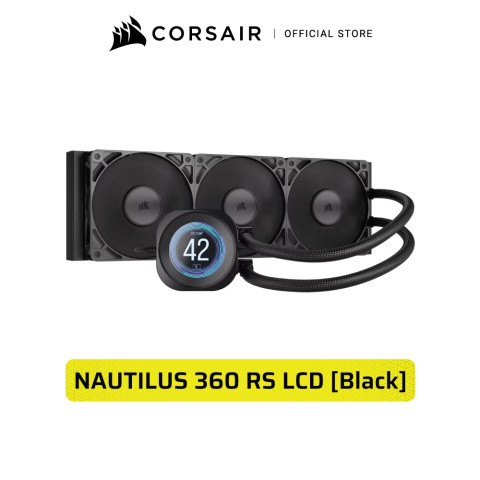 CORSAIR NAUTILUS 360 RS LCD 360MM LIQUID CPU COOLER, BLACK : WHITE Image1