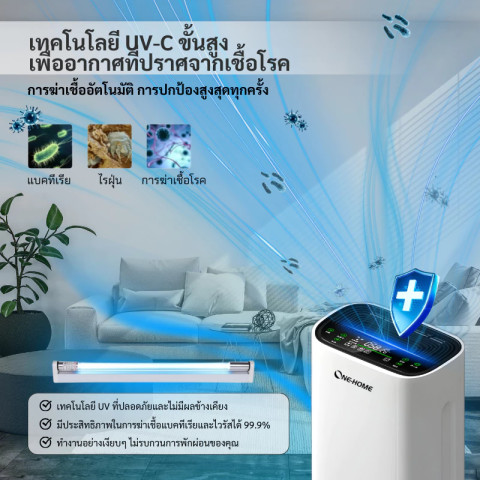 ONEHOME เครื่องฟอกอากาศ กรองและบอกระดับ PM2.5 Air Purifier เครื่อง กรองฝุ่น ควัน และสารก่อภูมิแพ้ ไรฝุ่น รับประกัน3ป Image5