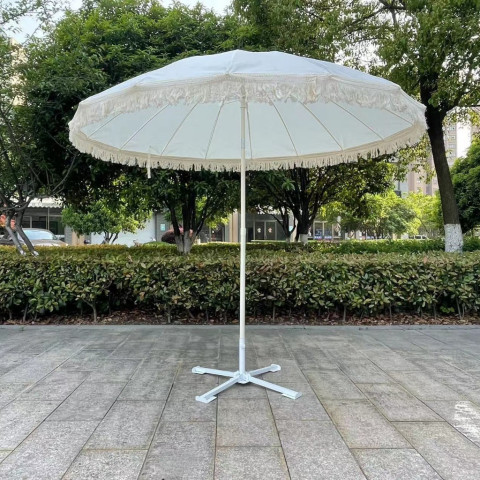 ร่มสนามปรับเอียงได้ พร้อมกระเป๋า กว้าง 2 เมตร แต่งพู่ระบาย ร่มแต่งคาเฟ่ ร่มสนามแต่งสวน- สินค้านี้ไม่รวมฐานตั้งร่ม Image1