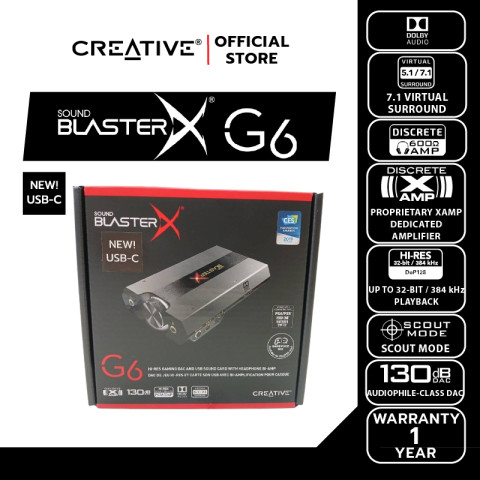 CREATIVE SOUND CARD Sound Blaster G6 USB-C External USB Sound Card -  ซาวด์การ์ด USB DAC/Amp Image6