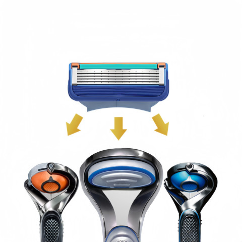 Gillette Fusion 5 Proglide Proshield 5 ชั้นความปลอดภัยการโกนหนวดแทนใบมีดโกนคู่มือมีดโกนตรงใบหน้าสำหรับผู้ชาย Image2