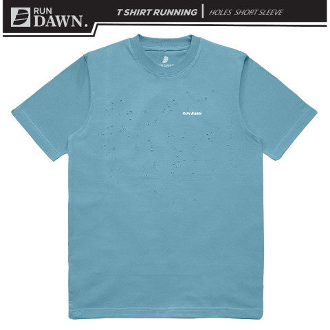 เสื้อยืด Rundawn Unisex Laser Holes – เสื้อยืดวิ่งแขนสั้น – Cameo Blue Jersey • Basic Line Image1
