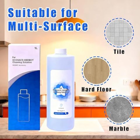 สําหรับน้ํายาทําความสะอาดพื้นหลายพื้นผิว ECOVACS 1 ลิตร | ปลอดภัยสําหรับไม้ถูพื้นและดูดฝุ่น | เข้ากันได้กับ X11 / N20 / N30 / X1 / X2 / X5 / X8 / X9 / T10 / T20 / T30 / T50 / T80 / T30C Series Image5