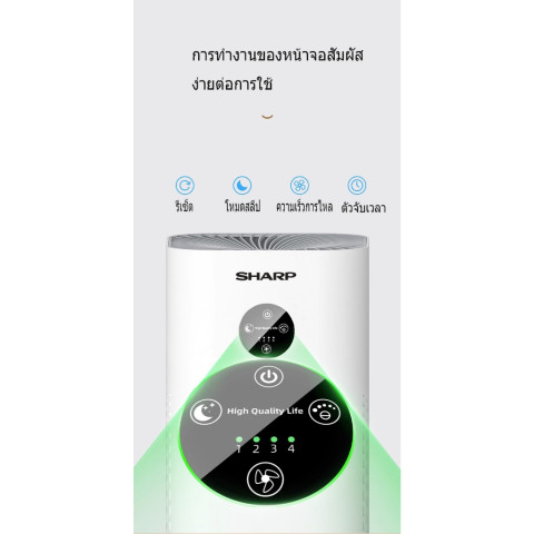 Air Purifier เครื่องฟอกอากาศ พัดลมตั้งพื้น พัดลมตั้งโต๊ะ PM2.5 สำหรับห้องขนาด 60~160 ตร.ม. กำจัดกลิ่น ดับกลิ่น ควัน กลิ่น น้ำมัน Image3