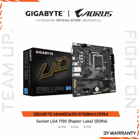 GIGABYTE MAINBOARD B760M H DDR4 เมนบอร์ด B760M H DDR4-REV1.0 Image1