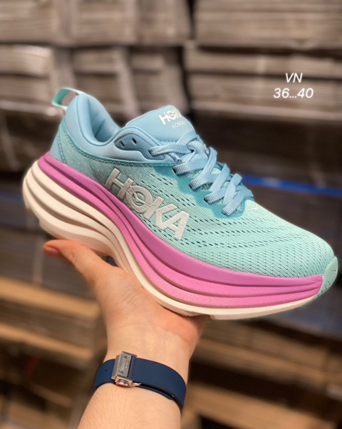 Hoka Bondi 8 รองเท้าวิ่ง สีใหม่ พร้อมส่ง Sz.36-45 Eu มี 34 สี พร้อมกล่องครบเซท ใส่สบาย พื้นหนา กระชับ ใส่สบายแนะนำเผื่อ 1 ไซส์  V43A003 Image2