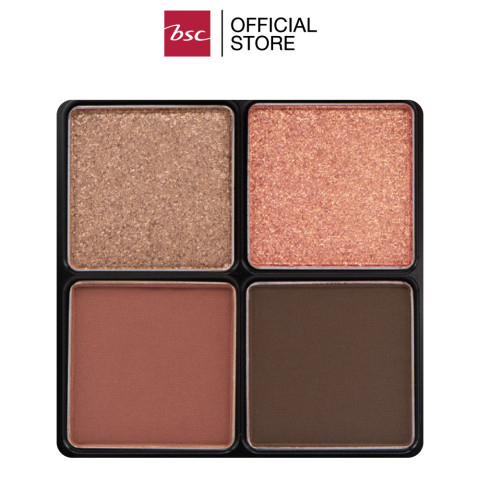 BSC AUTHENTIQ BIO SHIMMER&MATTE QUAD EYE PALETTEบีเอสซี ออเธนทิค ไบโอ ชิมเมอร์&แมทท์ ควอด อาย พาเล็ท อายชาโดว์มาพร้อมทั้งเนื้อแบบชิมเมอร์และแมทท์ เม็ดสีมีเนื้อสัมผัสที่นุ่มละมุน ช่วยให้เนื้ออายแชโดว์เนียนละอียด Image5