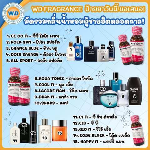 15 กลิ่นผู้ชายยอดฮิตตลอดกาล หัวเชื้อน้ำหอม100%  น้ำหอม ผู้หญิง ผู้ชาย กลิ่นหอมละมุน ติดทนยาวนาน ความเข้มข้นสูง สินค้าคุณภาพ พร้อมส่ง Image1