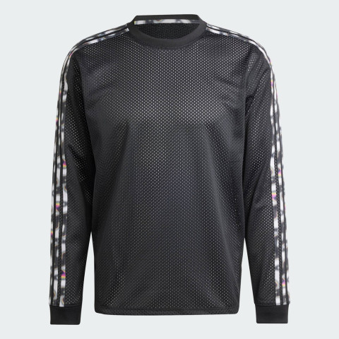 adidas Lifestyle Pride Mesh 3-Stripes Long Sleeve Tee Men Black IZ4893 Image4