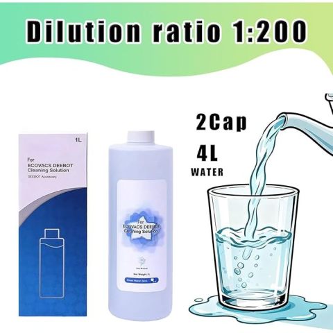 สําหรับน้ํายาทําความสะอาดพื้นหลายพื้นผิว ECOVACS 1 ลิตร | ปลอดภัยสําหรับไม้ถูพื้นและดูดฝุ่น | เข้ากันได้กับ X11 / N20 / N30 / X1 / X2 / X5 / X8 / X9 / T10 / T20 / T30 / T50 / T80 / T30C Series Image6