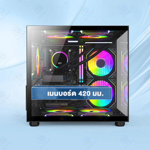 เคสคอมพิวเตอร์ สําหรับ M-ATX ITX เมนบอร์ด 420 มม. พัดลม 3.5 นิ้วฐาน ขยายฮาร์ดดิสก์ 2.5 Gaming Case Image3