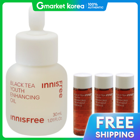 Innisfree |  ชุดของขวัญน้ำมันบำรุงผิวชาดำ 30 มล. พร้อมทรีตเมนต์ชาดำ 25 มล. x 3 Image1