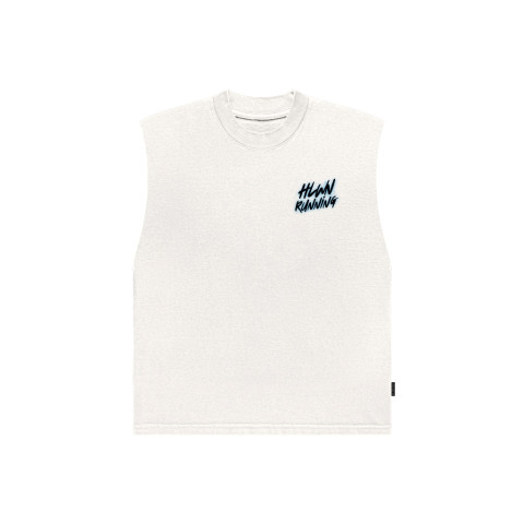HLWN Running Unisex Boxy Muscle Tee สีขาว - Dilshad Image1
