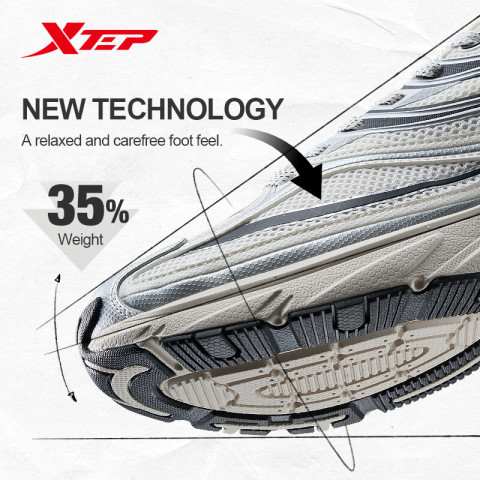 XTEP Basque 2.0丨Dylan Wang สไตล์เดียวกันนุ่มยืดหยุ่นเท้ารู้สึกที่มองไม่เห็นรองเท้าผ้าใบเพิ่มความสูงสไตล์คู่ Retro Millennium Daddy รองเท้ารองเ Image2