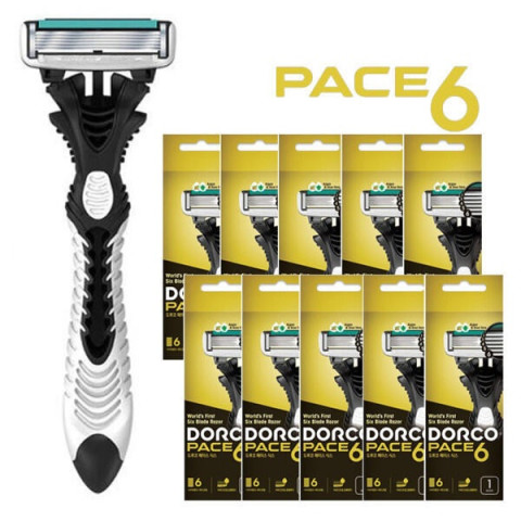 Dorco |ใบมีดโกน Pace 6 แบบใช้แล้วทิ้ง 6 ใบ (พกพา) จำนวน 10 ชิ้น Image3