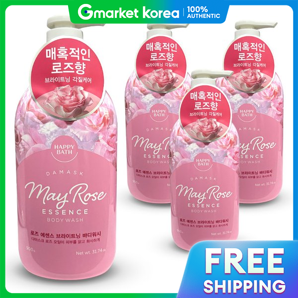 Happy bath | แฮปปบาส โรส เอสเซนส เจลอาบนำ ขจดเซลลผวทตายแลว 900 กรม 4 ชน