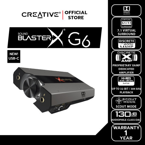 CREATIVE SOUND CARD Sound Blaster G6 USB-C External USB Sound Card -  ซาวด์การ์ด USB DAC/Amp Image1