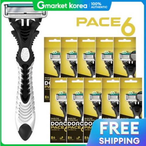 Dorco |ใบมีดโกน Pace 6 แบบใช้แล้วทิ้ง 6 ใบ (พกพา) จำนวน 10 ชิ้น Image1