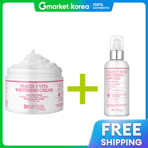 ครีมไนอาซินาไมด์ 5 ไวท์เทนนิ่ง 350 กรัม พร้อมแอมพูลไวท์เทนนิ่ง 200 มล. เพื่อผิวขาวกระจ่างใส Image1
