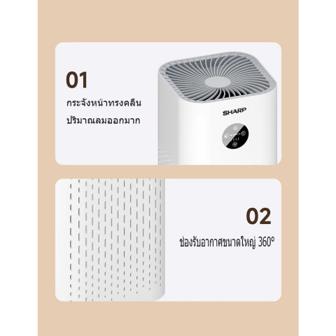 Air Purifier เครื่องฟอกอากาศ พัดลมตั้งพื้น พัดลมตั้งโต๊ะ PM2.5 สำหรับห้องขนาด 60~160 ตร.ม. กำจัดกลิ่น ดับกลิ่น ควัน กลิ่น น้ำมัน Image4