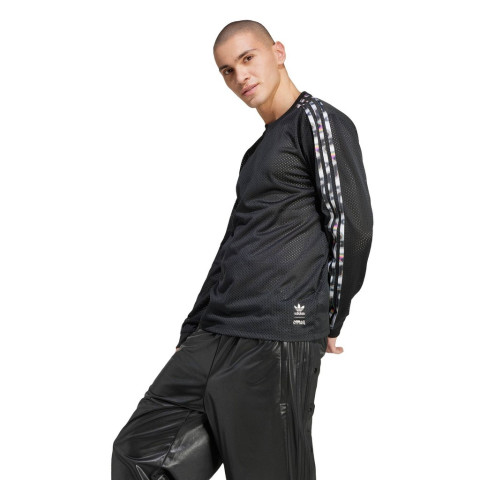 adidas Lifestyle Pride Mesh 3-Stripes Long Sleeve Tee Men Black IZ4893 Image3