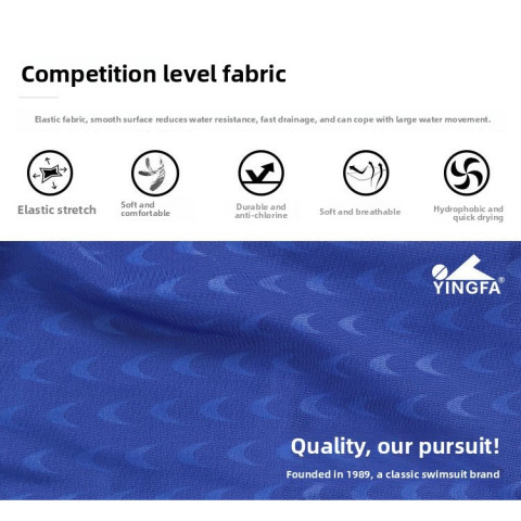 YINGFA FINA กางเกงว่ายน้ําเด็กรูปแบบเกล็ดปลา Quick-Drying Shark Skin ผู้ใหญ่การแข่งขันการฝึกอบรมมืออาชีพ Image5