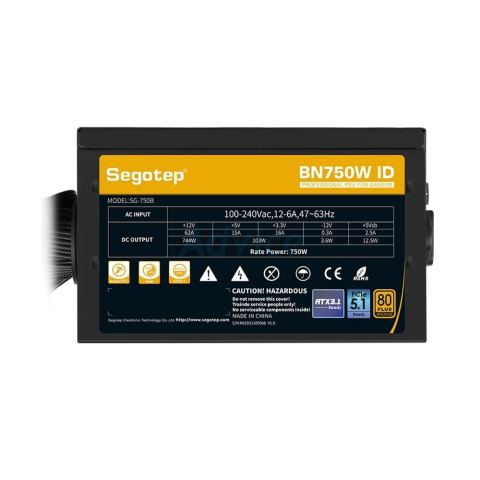 SEGOTEP POWER SUPPLY (80+ BRONZE) 750W BN750W ID PCIE 5.1 ATX3.1 - A0178713 Image2