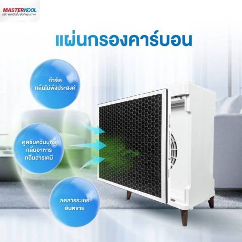 มาสเตอร์คูลแผ่นกรองอากาศเครื่องฟอกอากาศ รุ่นMTK-AP07 HEPA14&carbonกรองฝุ่นPM2.5และกลิ่นได้ถึง99.99% Image2
