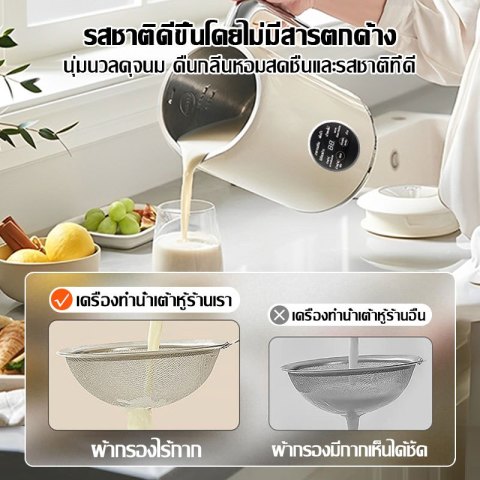 【รับประกัน5ปี 】Panasonic เครื่องทำนมถั่วเหลือง COD ลดเสียงรบกวนได้ลึก 1500ML เครื่องปั่นน้ำธัญพืช เครื่องทำน้ำเต้าหู้ Image3
