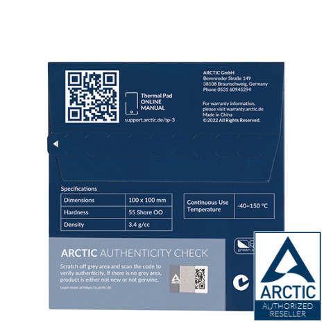 ARCTIC TP-3 100*100*1MM (Thermal compound/ ซิลิโคนนำความร้อน) Image3
