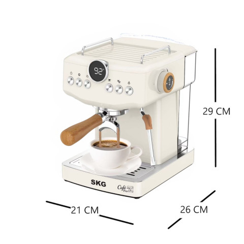 SKG เครื่องชงกาแฟสด SK-1202 ก้านชง 58 มม. กำลังไฟ 1350W สามารถตั้งอุณหภูมิในการชง และสตีม รับประกัน 1 ปี Image5