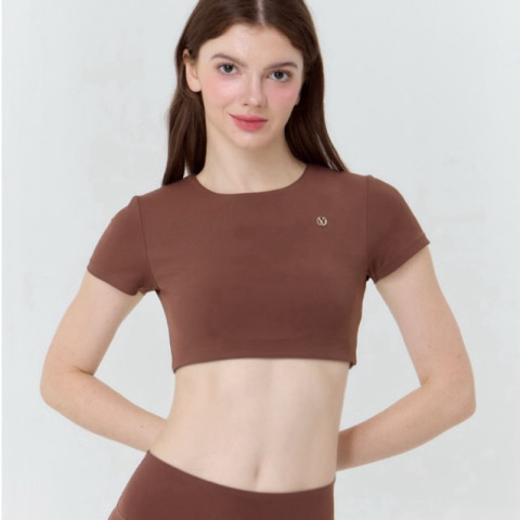 VYU baby top pink/white/brown/blue เสื้อแขนสั้นออกกำลังกาย Image1