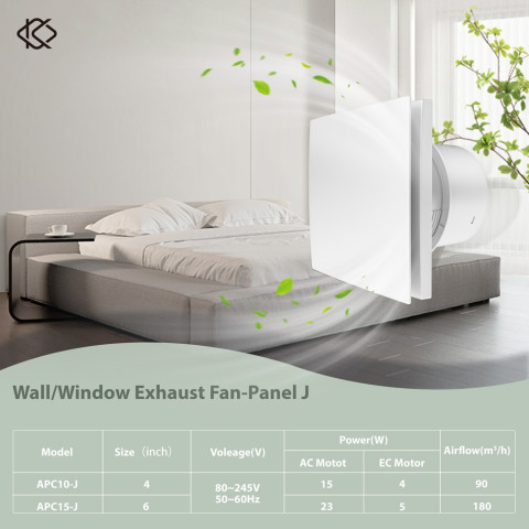 Kcvents 4/6in พัดลมดูดอากาศพัดลมระบายอากาศพร้อมรีโมทคอนโทรลแบบพลิกกลับได้สําหรับห้องน้ําห้องครัวติดผนัง Home ECO Friendly Image6