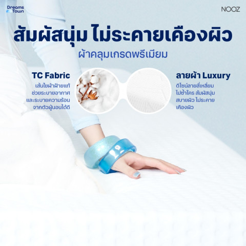 NOOZ ที่นอนเมมโมรี่โฟม ผสมคูลลิ่งเจลกระจายแรงกดทับ ระบายอากาศได้ดี Memory Foam รุ่น Evening Evo ขนาด 3.5ฟุต 5ฟุต 6ฟุต Image4