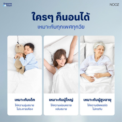 NOOZ ที่นอนเมมโมรี่โฟม ผสมคูลลิ่งเจลกระจายแรงกดทับ ระบายอากาศได้ดี Memory Foam รุ่น Evening Evo ขนาด 3.5ฟุต 5ฟุต 6ฟุต Image6