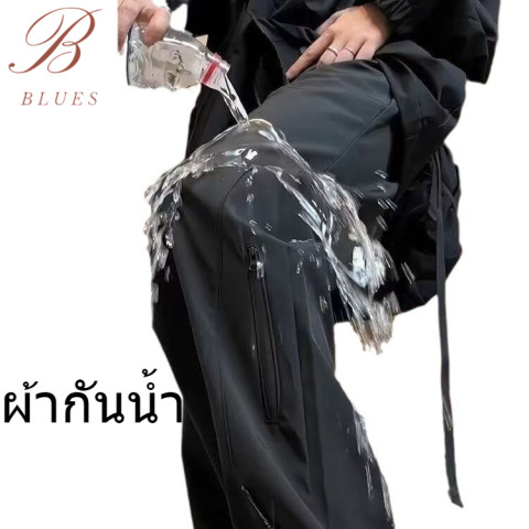 กางเกงกีฬาลำลองชาย ผ้ากันลมและกันน้ำ เหมาะสำหรับเดินป่าและเล่นกีฬา ข้างใส่สบาย กางเกงปีนเขา มีเชือกผูก เอวยางยืด มีก Image5