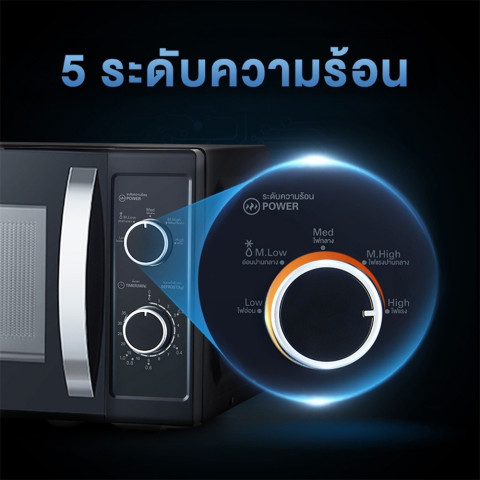 Midea ไมโครเวฟไมเดีย ความจุ 20 ลิตร (Microwave ขนาด 20L) รุ่น MM720CJ9*รับประกันสินค้า 3 ปี / รับประกันแมคนีตรอน 10 ปี Image3
